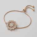 18K Gold-Plated Pavé CZ Sunburst Chain Bracelet