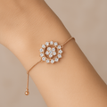 18K Gold-Plated Pavé CZ Sunburst Chain Bracelet