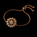 18K Gold-Plated Pavé CZ Sunburst Chain Bracelet