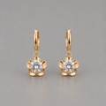 18K Gold-Plated Round CZ Huggie Hoop - detail view