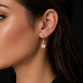 18K Gold-Plated CZ Lever-Back Hoop Earrings - model wearing