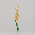 18K Gold-Plated Colored Gemstone Dangle Huggie Earrings - lifestyle