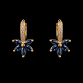 18K Gold-Plated Flower Stud Earrings - black background