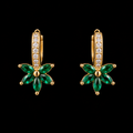 18K Gold-Plated Flower Stud Earrings - model wearing