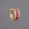 18K Gold-Plated Colored Gemstone Huggie Earrings