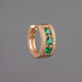 18K Gold-Plated Colored Gemstone Huggie Earrings