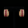 18K Gold-Plated Colored Gemstone Huggie Earrings