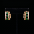 18K Gold-Plated Colored Gemstone Huggie Earrings