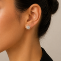 18K Gold-Plated Celestial Starburst Stud Earrings