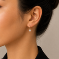 18K Gold-Plated Double Circle CZ Dangle Earrings