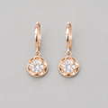18K Gold-Plated Double Circle CZ Dangle Earrings