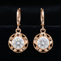 18K Gold-Plated Double Circle CZ Dangle Earrings