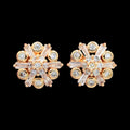18K Gold-Plated Floral Daisy CZ Stud Earrings