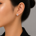 18K Gold-Plated Snowflake Pavé CZ Stud Earrings