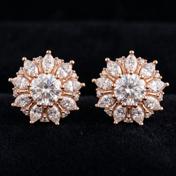 18K Gold-Plated Snowflake Pavé CZ Stud Earrings