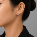 18K Gold-Plated Multi Stone Cluster Stud Earrings