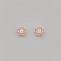 18K Gold-Plated Multi Stone Cluster Stud Earrings