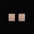 18K Gold-Plated Pavé CZ Square Tile Stud Earrings