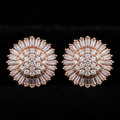 18K Gold-Plated Sunflower Pavé CZ Stud Earrings