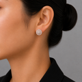 18K Gold-Plated Sunflower Pavé CZ Stud Earrings