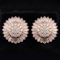 18K Gold-Plated Sunflower Pavé CZ Stud Earrings