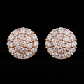 18K Gold-Plated Pavé CZ Quilted Dome Stud Earrings
