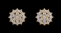 18K Gold-Plated Large Pavé CZ Snowflake Cluster Stud Earrings