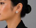 18K Gold-Plated Large Pavé CZ Snowflake Cluster Stud Earrings