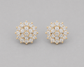 18K Gold-Plated Large Pavé CZ Snowflake Cluster Stud Earrings