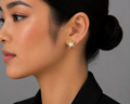 18K Gold-Plated Textured Starfish Pearl Stud Earrings