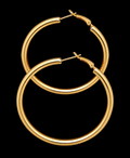 18K Gold-Plated Classic Large Tube Hoop Earrings