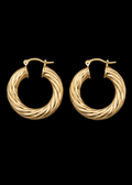 18K Gold-Plated Small Twisted Rope Chunky Hoop Earrings