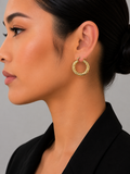 18K Gold-Plated Small Twisted Rope Chunky Hoop Earrings