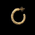 18K Gold-Plated Twisted Croissant Open Hoop Earrings