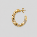 18K Gold-Plated Twisted Croissant Open Hoop Earrings