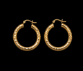 18K Gold-Plated Box Linked Disco Hoop Earrings