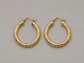 18K Gold-Plated Box Linked Disco Hoop Earrings