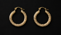 18K Gold-Plated Medium Bold Twisted Rope Open Hoop Earrings