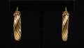 18K Gold-Plated Medium Bold Twisted Rope Open Hoop Earrings