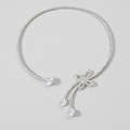 925 Silver CZ Tennis Choker with Crystal Butterfly