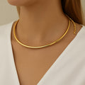 18K Gold-Plated Sleek Collar Necklace