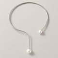 925 Silver Floating Pearl Choker Necklace