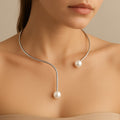 925 Silver Floating Pearl Choker Necklace