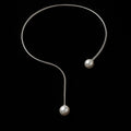 925 Silver Floating Pearl Choker Necklace