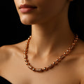 18K Gold-Plated Textured Bead Collar Necklace