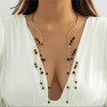 18K Gold-Plated Multi-Strand Pearl Tassel Necklace