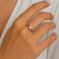 18K Rose Gold-Plated Six-Prong Round CZ Solitaire Ring