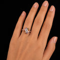 18K Rose Gold-Plated Multi-Color CZ Floral Cluster Ring