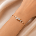 18K Gold-Plated Pavé CZ Bow Charm Chain Bracelet