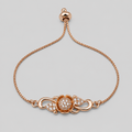 18K Gold-Plated Pavé CZ Bow Charm Chain Bracelet